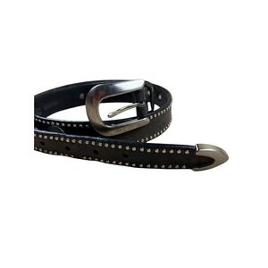Onyx Brighton Mens Black Leather Western Studded Buffalo Nickel Belt 36 H40023